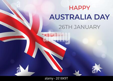 Happy Australia day 26 january festive background with flag Stock Vector