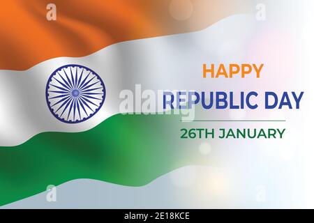 26th january happy republic day of india background Stock Vector
