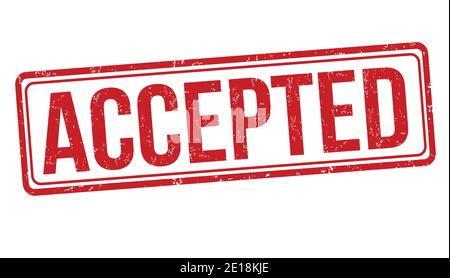 Accepted grunge rubber stamp on white background, vector illustration Stock Vector