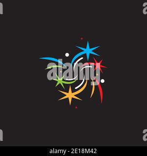 Firework logo vector template illustration Stock Vector