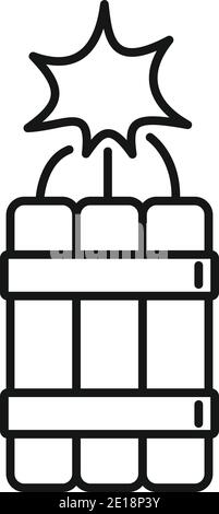 Demolition dynamite icon, outline style Stock Vector
