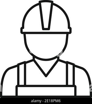 Demolition worker icon, outline style Stock Vector