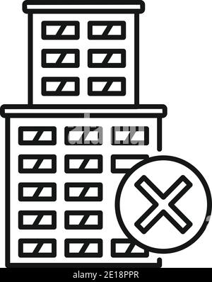Demolition building icon, outline style Stock Vector