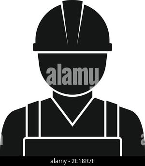 Demolition worker icon, simple style Stock Vector
