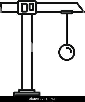 Demolition crane icon, outline style Stock Vector