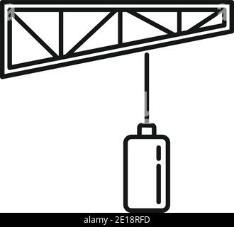 Demolition hand crane icon, outline style Stock Vector