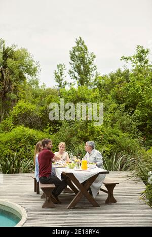 Family having meal Stock Photo