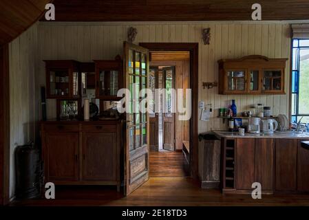 Interior view of stilt hut Stock Photo