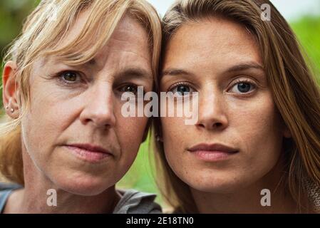 Close-up of woman with her mother in law Stock Photo
