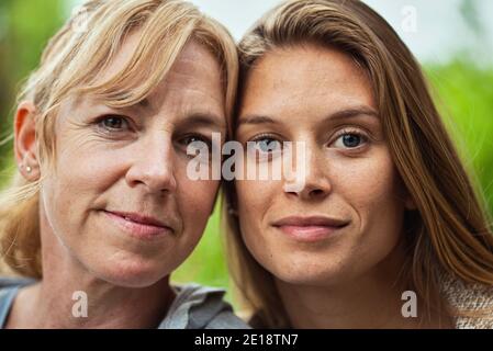 Close-up of woman with her mother in law Stock Photo