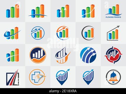 Finance and Accounting Logo Design Set Vector Template Stock Vector