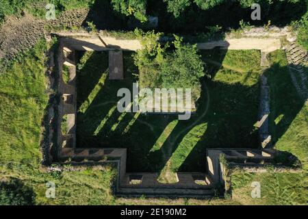 Aerial view of the Frantiskova huta monument in the village of Nizna in Slovakia Stock Photo