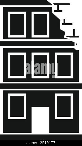 Demolition city building icon, simple style Stock Vector