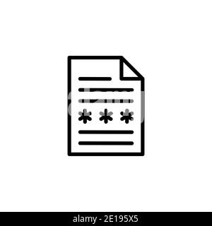 Encrypted Secured File Icon Outline Clip Art Stock Vector
