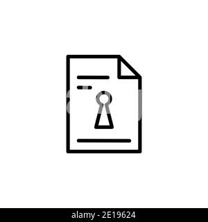 Locked Secured File Icon Outline Clip Art Stock Vector