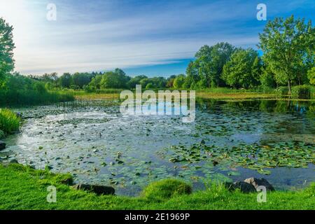 View of the Botanical Gardens, in Montreal, Quebec, Canada Stock Photo