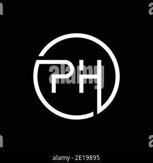 Initial PH Letter Logo Creative Typography Vector Template. Creative Circle Letter PH Logo Vector. Stock Vector