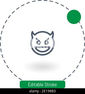devil vector icon editable stroke outline icons for web and mobile Stock Vector