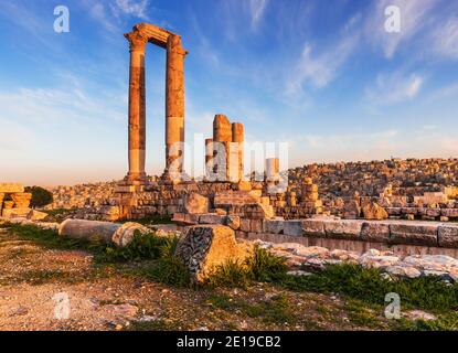 Amman, Jordan. The Temple of Hercules, Amman Citadel. Stock Photo