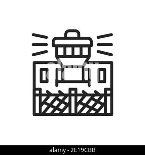 Prison building color line icon. Isolated vector element. Stock Vector