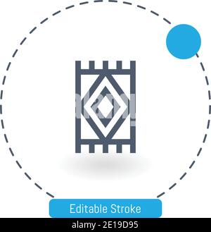 rug vector icon editable stroke outline icons for web and mobile Stock Vector