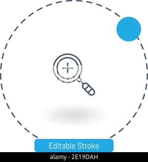 zoom in vector icon editable stroke outline icons for web and mobile Stock Vector