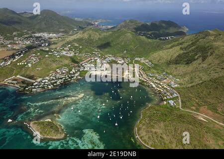 Caribbean, Saint Martin (Sint Maarten): Orient Bay, northwest of the island. Reproduction in nautical magazines, nautical guides or nautical websites