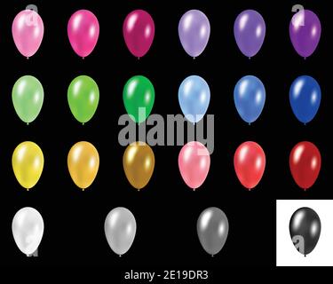 22 piece balloon set. Stock Vector