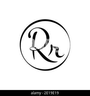 Initial rr letter Logo Design vector Template. Abstract Script Letter rr logo design. Stock Vector