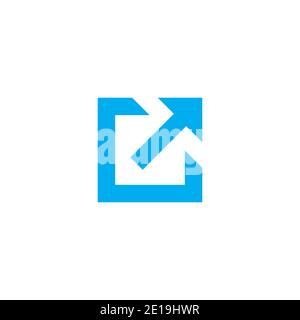 External Link Icon with Arrow and Box, Open in new window flat icon. Stock Vector illustration isolated on white background. Stock Vector