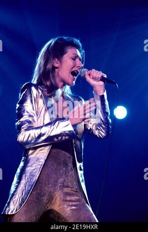 Celine Dion in concert at Earls Court in London, UK. 16th June 1997 Stock Photo