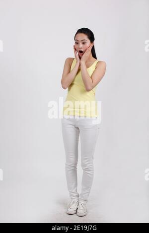 A young beauty lady portrait wearing tracksuit high quality photo Stock Photo