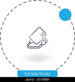 hard disk vector icon editable stroke outline icons for web and mobile Stock Vector