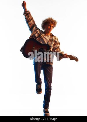 Humen Singer Shadow Isolated shadow of a musician on white background in studio Stock Photo ...