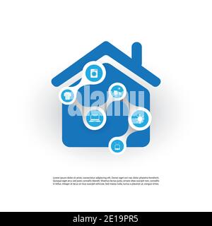 Internet Of Things, Digital Home And Networks Design Concept With Icons Stock Vector