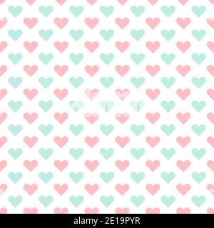 Seamless pattern with colorful hearts on a white background. Vector graphics. Suitable for the background of postcards, posters, wrapping paper, print Stock Vector