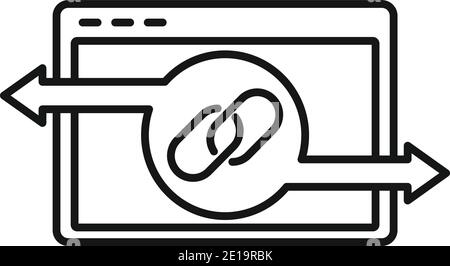 Web backlink strategy icon, outline style Stock Vector