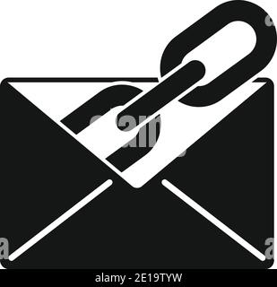 Mail backlink strategy icon, simple style Stock Vector
