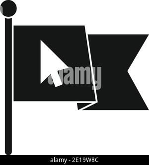 Flag backlink strategy icon, simple style Stock Vector