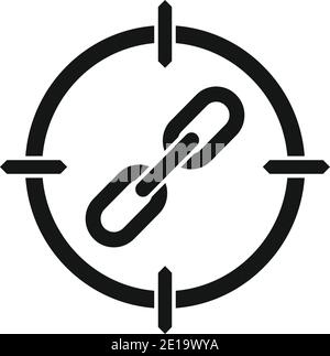 Aim backlink strategy icon, simple style Stock Vector