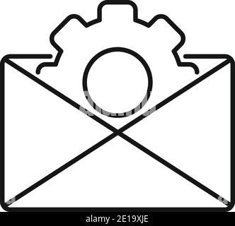 Web mail backlink strategy icon, outline style Stock Vector