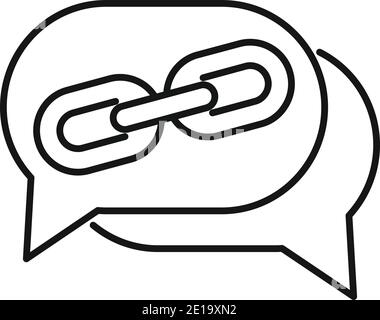 Online chat backlink strategy icon, outline style Stock Vector