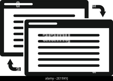 Web page backlink strategy icon, simple style Stock Vector