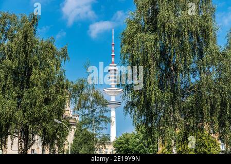 View of the Heinrich Hertz Tower, radio telecommunication tower in Hamburg, Germany Stock Photo