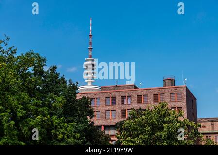 View of the Heinrich Hertz Tower, radio telecommunication tower in Hamburg, Germany Stock Photo