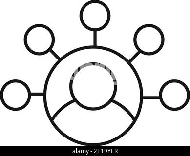 Sociology person scheme icon, outline style Stock Vector
