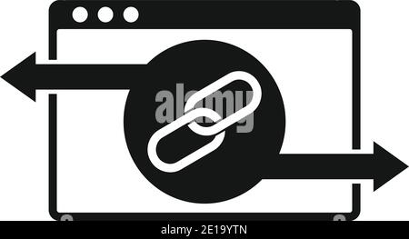 Web backlink strategy icon, simple style Stock Vector