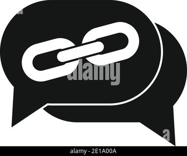 Online chat backlink strategy icon, simple style Stock Vector