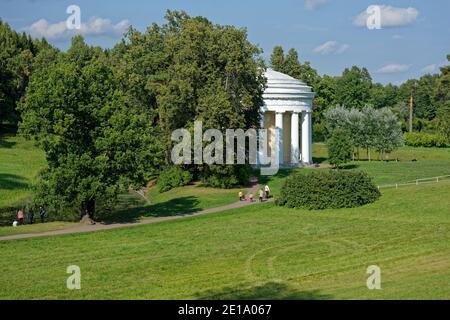 Pavilion Temple Of Friendship, created by the architect Charles Cameron in 1782, in the park of Pavlovsk near St. Petersburg, Russia Stock Photo