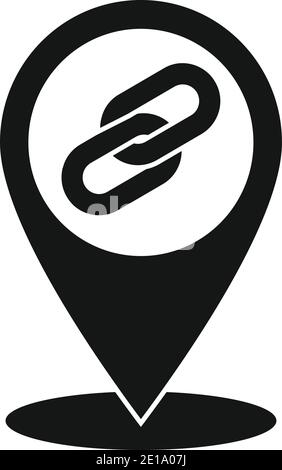 Backlink strategy pin map icon, simple style Stock Vector